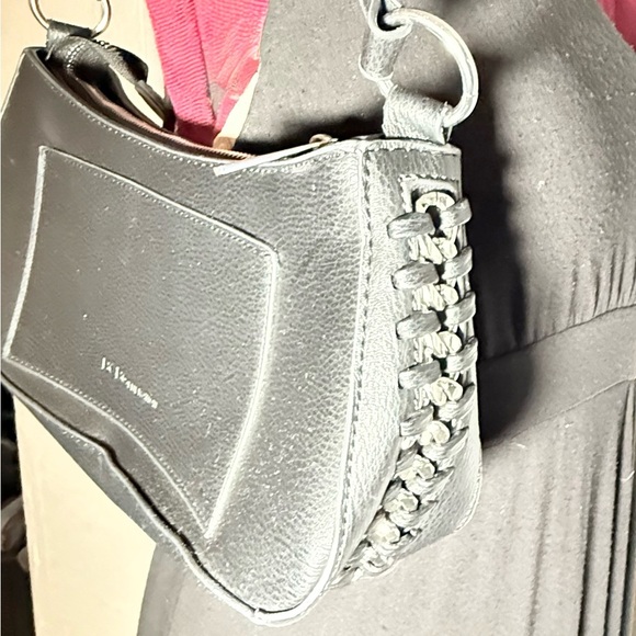 BCBGeneration Black Shoulder Bag Silver Chain Detail Purse - Picture 2 of 11